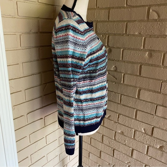 Talbots Nylon/Lambs Wool  Fair Isle Cardigan Sweater Button Front Size Small S - Picture 2 of 7